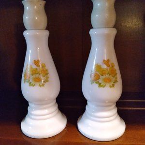 Avon Buttercup candlestick holders